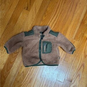 Brown and Green Fleece Jacket